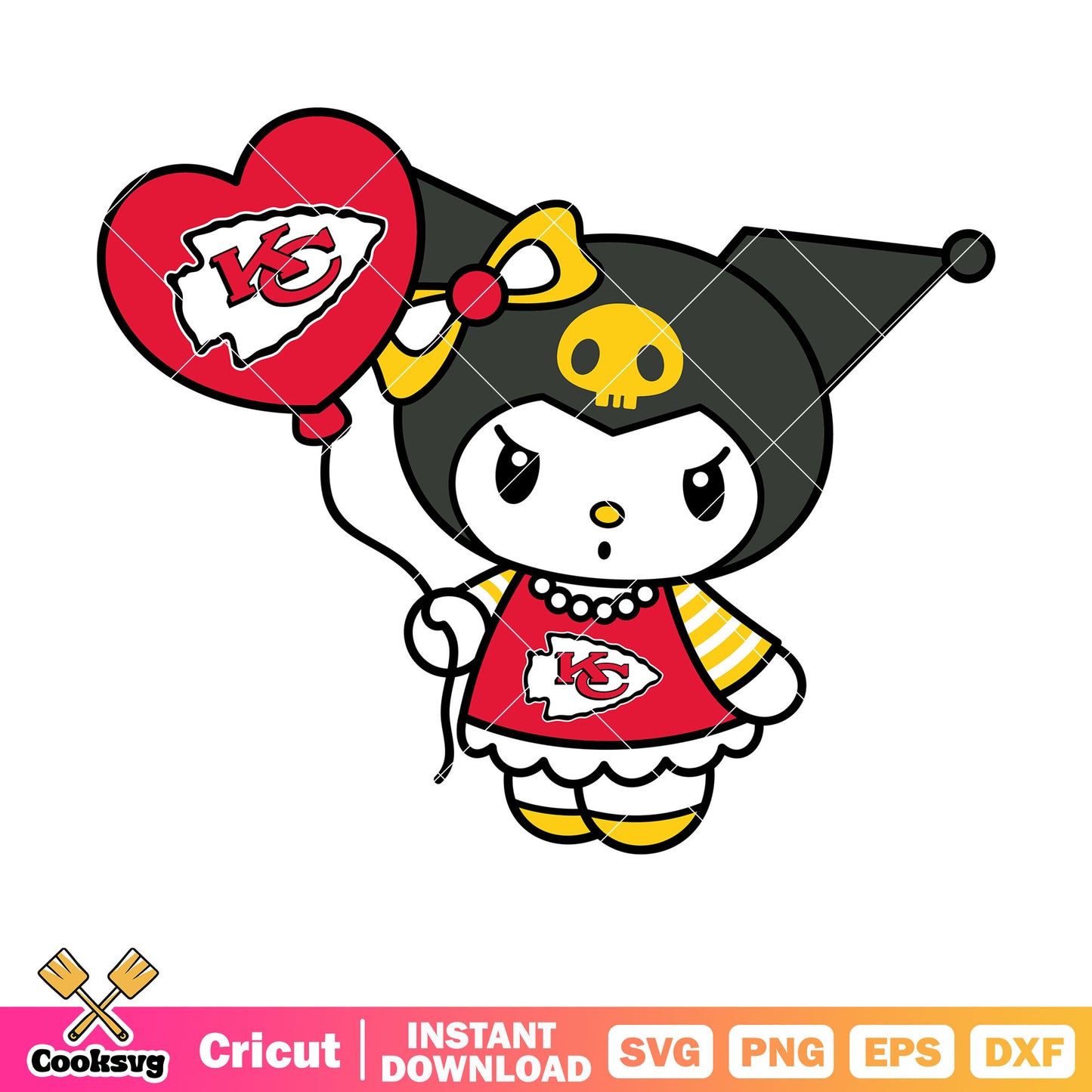 Kuromi kansas city chiefs balloons svg