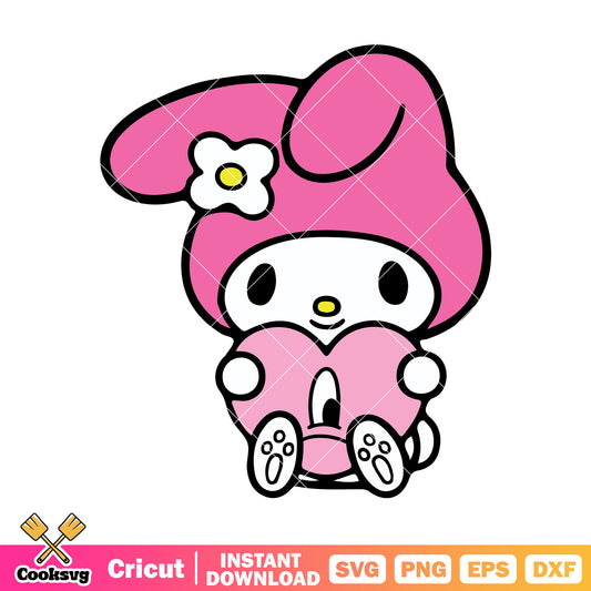 Kuromi love bad bunny valentine svg, valentine kuromi​ svg, bad bunny svg