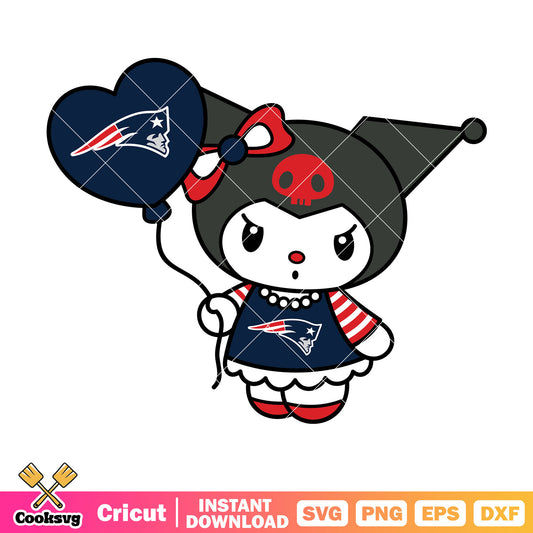 Kuromi new england patriots balloon svg, new england patriots svg