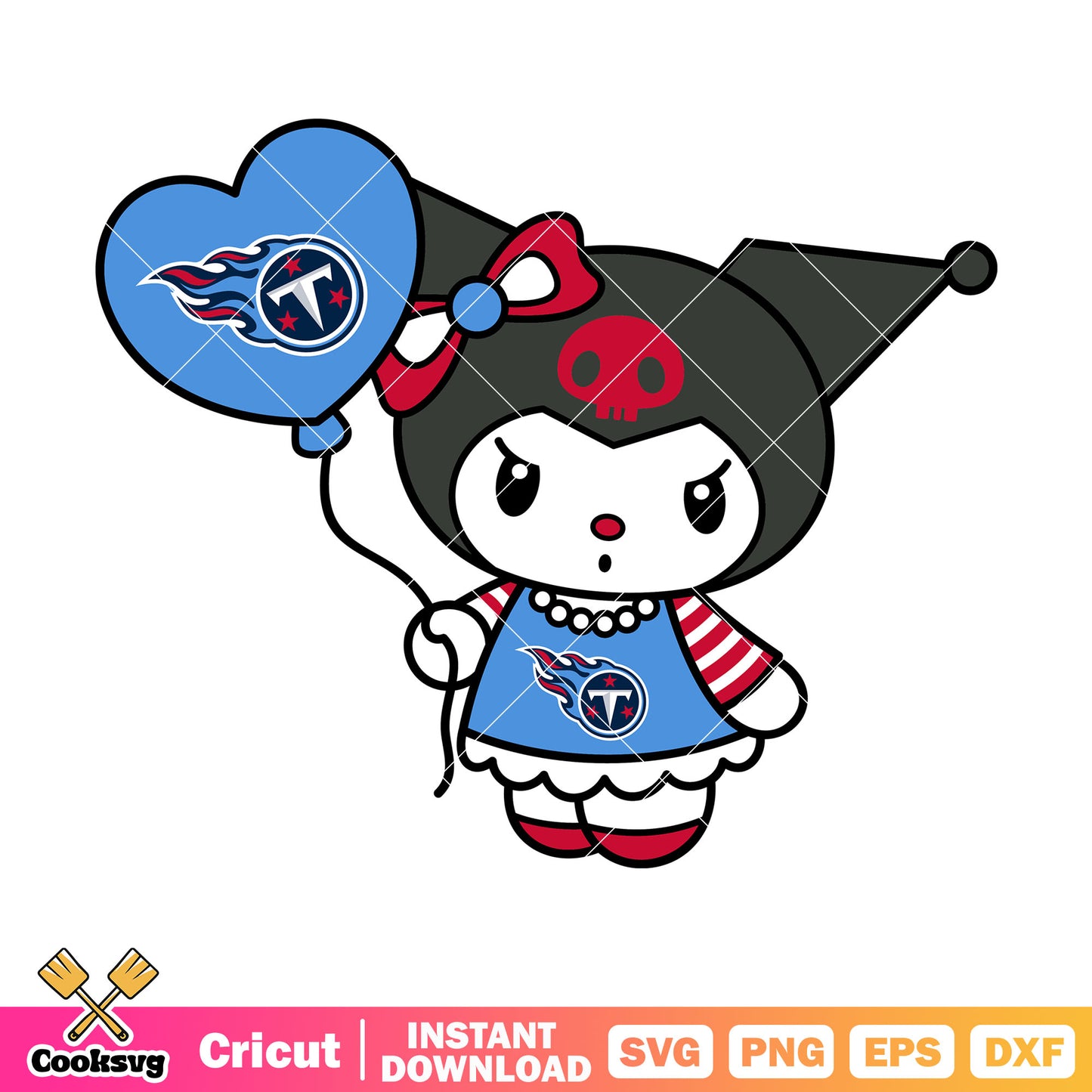 Kuromi tennessee titans balloon svg, tennessee titans​ svg