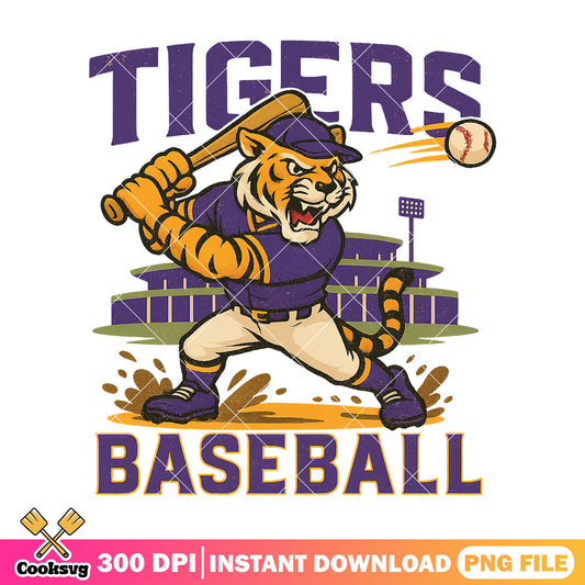 LSU Tigers mascot baseball png, lsu tiger png, ncaa lsu tiger png