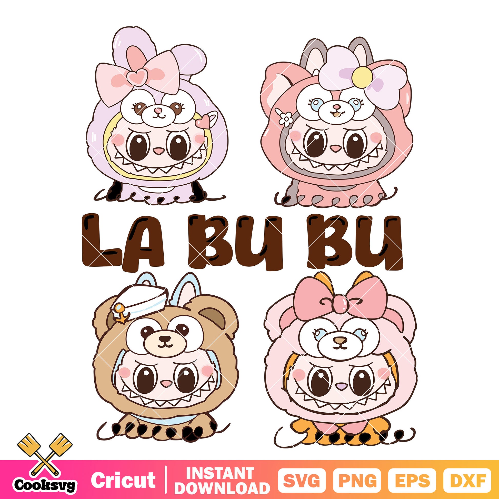 Labubu Bear Cosplay Svg, labubu costumes svg, cute labubu svg