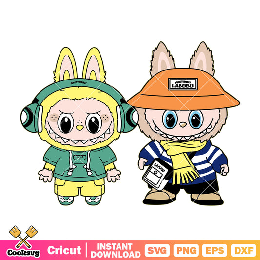 Labubu Couple Streetwear svg, labubu costume svg, labubu near me​ svg