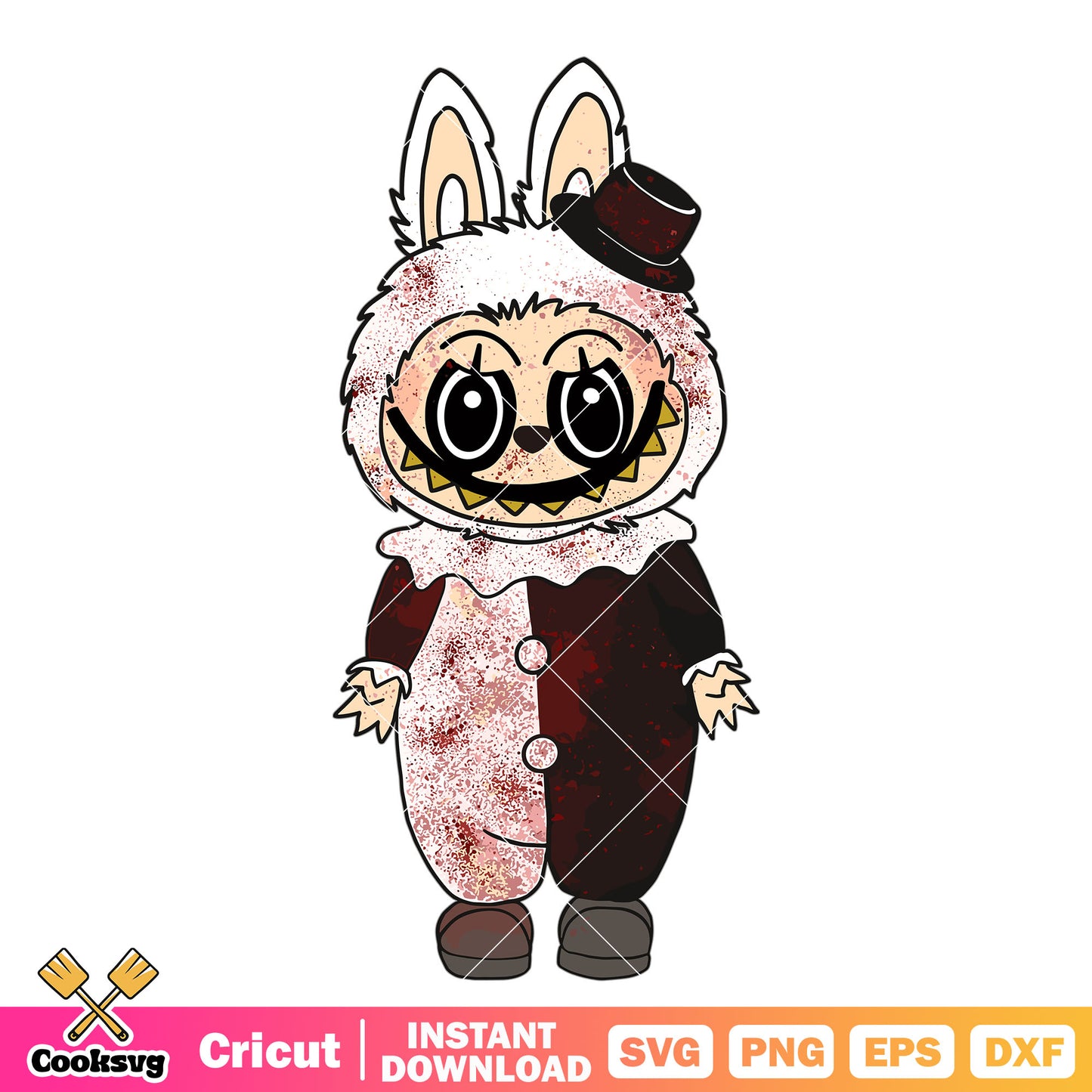 Labubu Creepy Clown Svg, labubu costumes svg, funny labubu​ svg