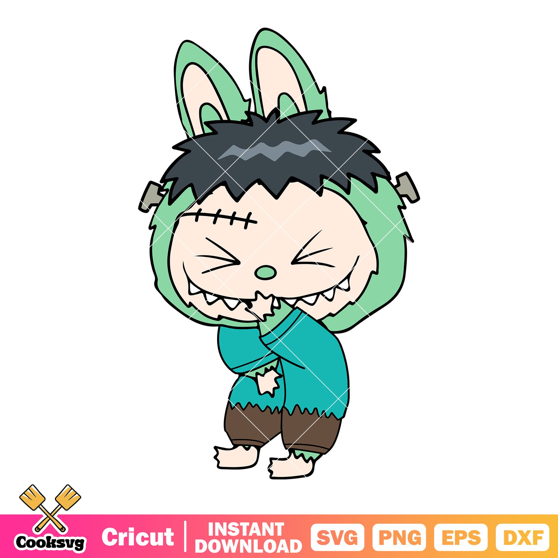 Labubu Frankenstein svg, Frankenstein​ svg, labubu halloween svg