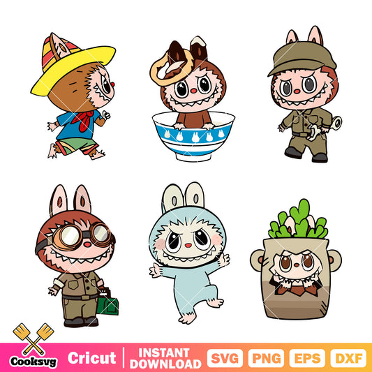 Labubu Funny Job Svg, labubu clothing svg, funny labubu svg