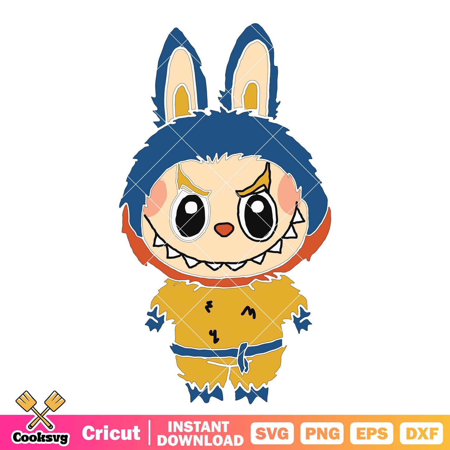 Labubu Goku Costume Svg, labubu costumes svg, labubu anime​ svg