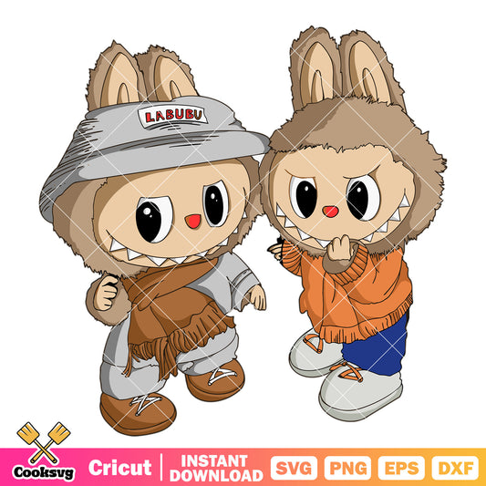Labubu Hoodie Friends Svg, labubu macaron svg, labubu dolls svg