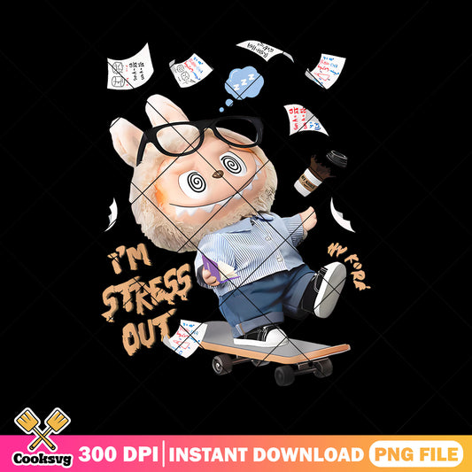 Labubu Im stress out png, labubu dolls png, cute dolls png
