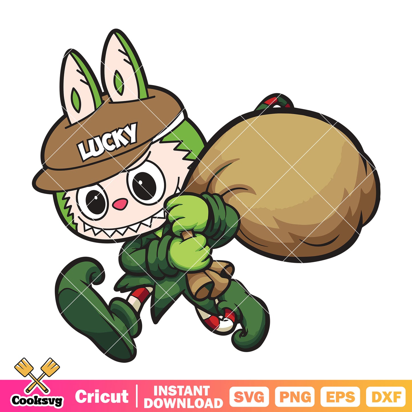 Labubu Lucky Thief svg, labubu dolls svg, labubu keychain​​ svg