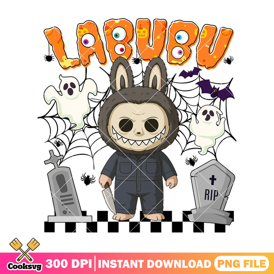 Labubu Michael Myers png, halloween labubu png, cute labubu png