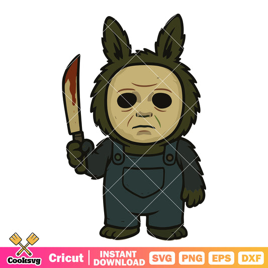 Labubu Michael Myers svg, Michael Myers svg, labubu popmart svg