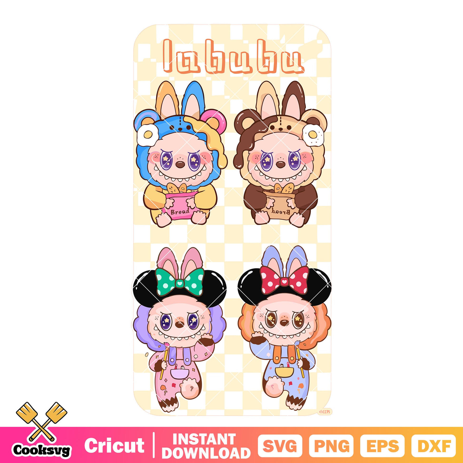 Labubu Minnie Cosplay Svg, labubu disney svg, labubu costume svg
