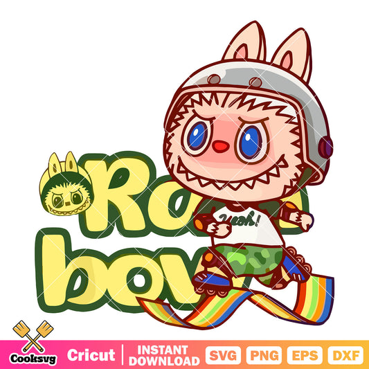 Labubu Roller Boy Svg, labubu doll clothes​ svg, labubu near me svg