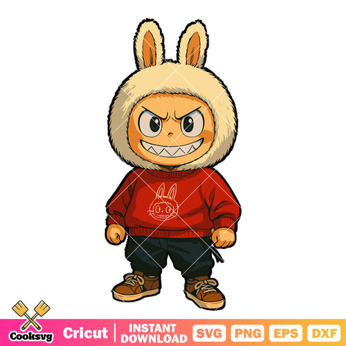 Labubu Street Hoodie Svg, white labubu svg, labubub clothing svg