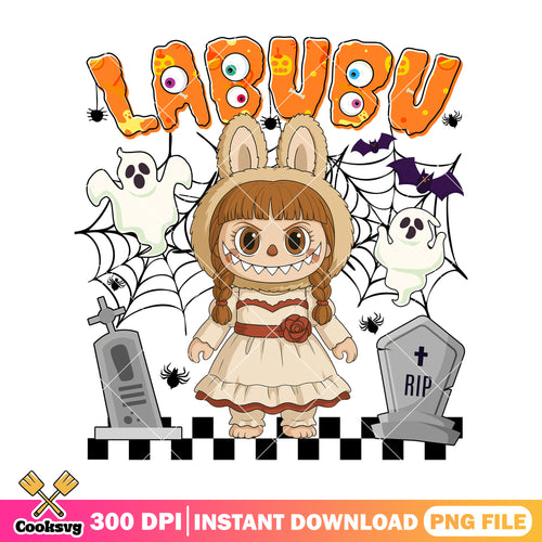 Labubu anabelle cute png, labubu costume png, halloween labubu png