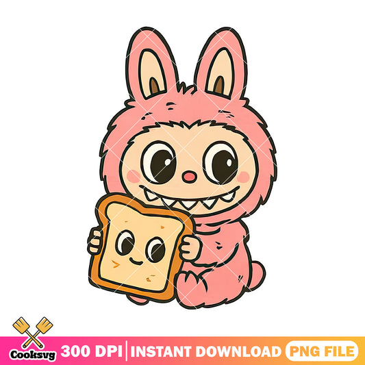 Labubu and bread png, labubu near me png, have a seat labubu​ png