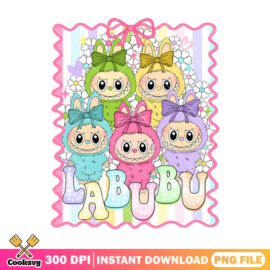Labubu and friends design png, labubu plush png, labubu cute png