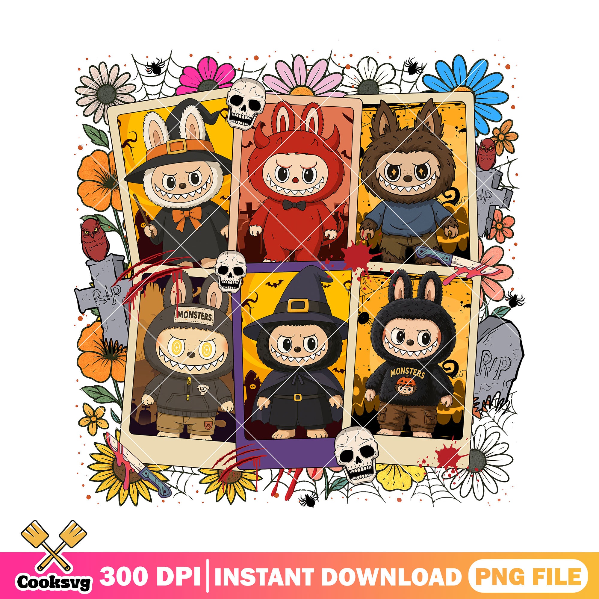 Labubu and halloween png, halloween drawing png, labubu cute png – Cooksvg