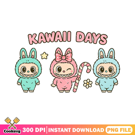 Labubu and kawaii days png, hehe labubu png, labubu bf png