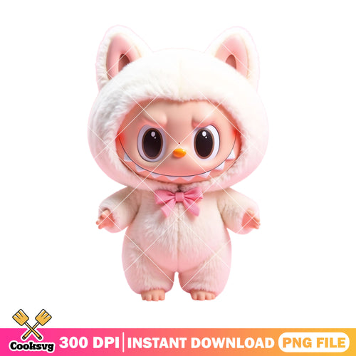 Labubu baby monster doll png, labubu white png, labubu doll png