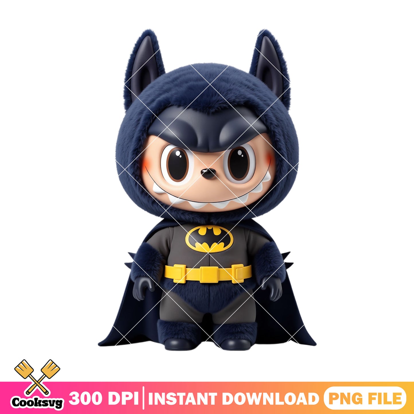 Labubu batman doll png, labubu popmart png, labubu doll png