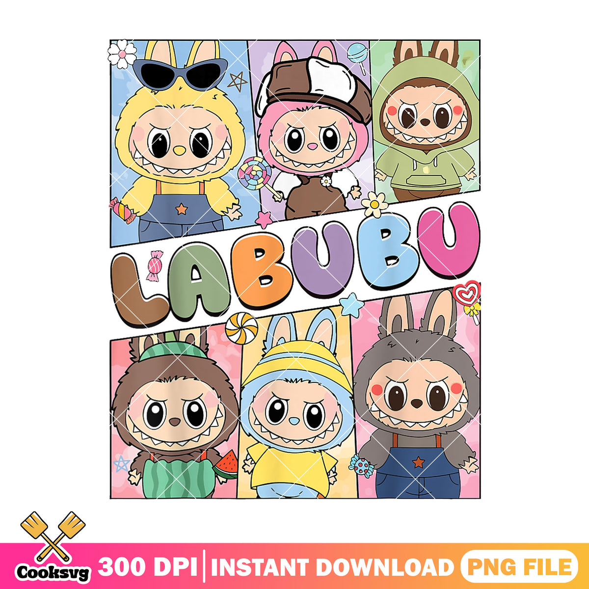 Labubu Pattern Transparent Labubu beautiful clother png, pop mart labubu png, labubu clothes png ...