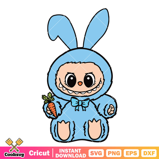 Labubu blue doll design svg, labubu toy svg, labubu doll svg