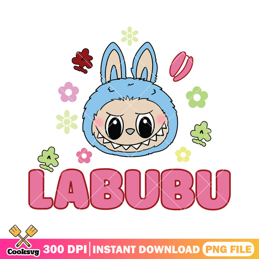 Labubu blue monster head png, labubu head png, labubu blue png