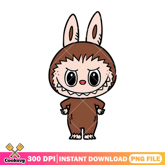 Labubu brown monster png, labubu brown png, the monster labubu png
