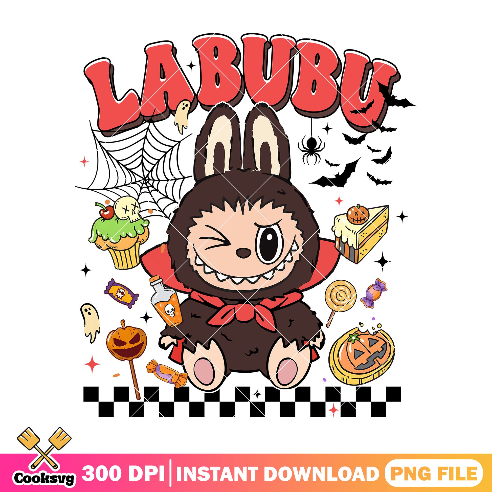 Labubu brown vampire png, halloween movie​ png, labubu original​ png