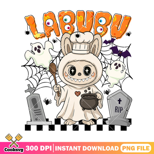 Labubu chief ghost png, labubu clothers png, horror halloween png