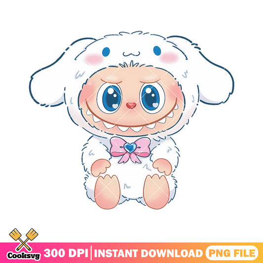 Labubu cinnamoroll costume png, labubu costumes png, labubu macaron png