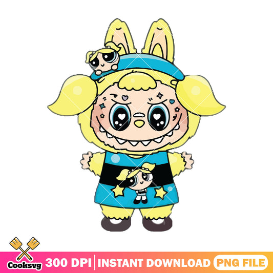 Labubu cosplay bubbles png, brown disney png, labubu popmart png