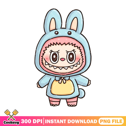 Labubu cosplay rabbit png, labubu outfit png, labubu cute png