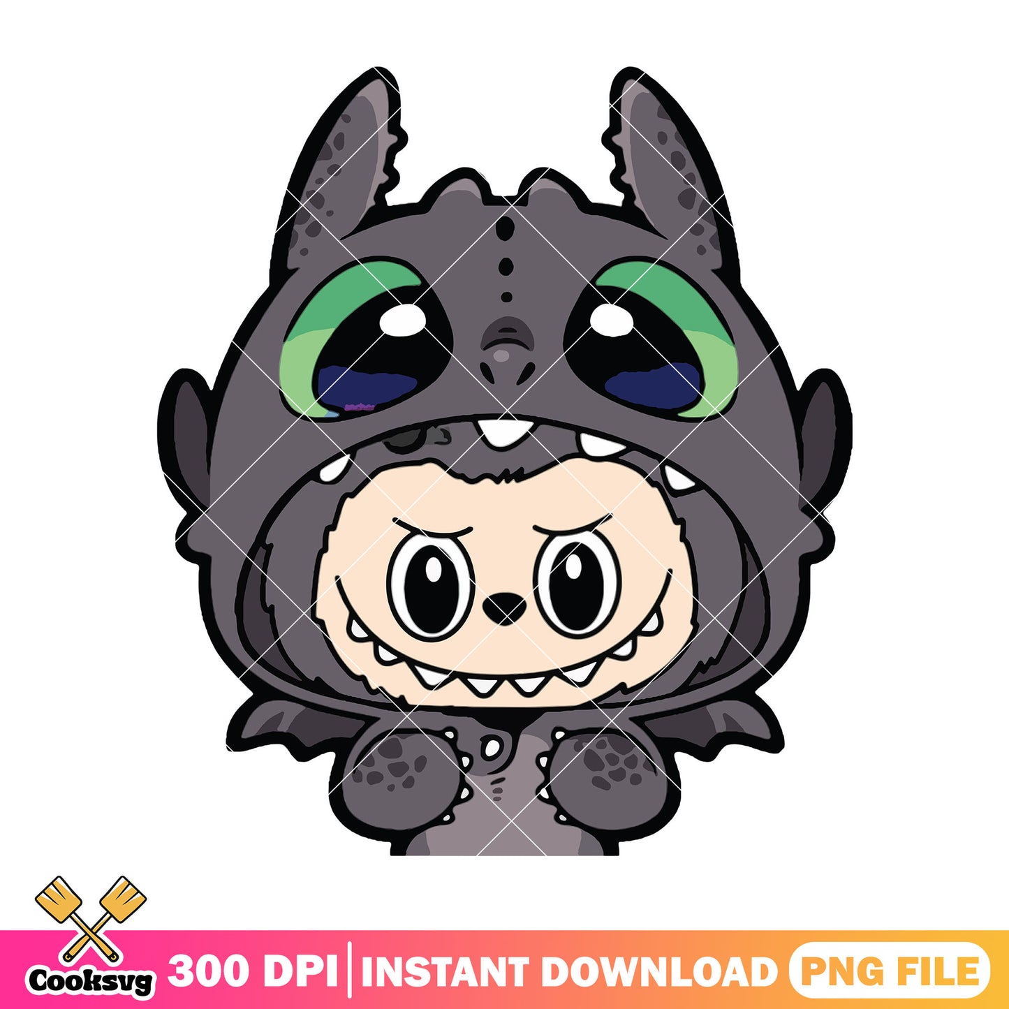 Labubu cosplay toothless png, labubu cartoon png, labubu black png