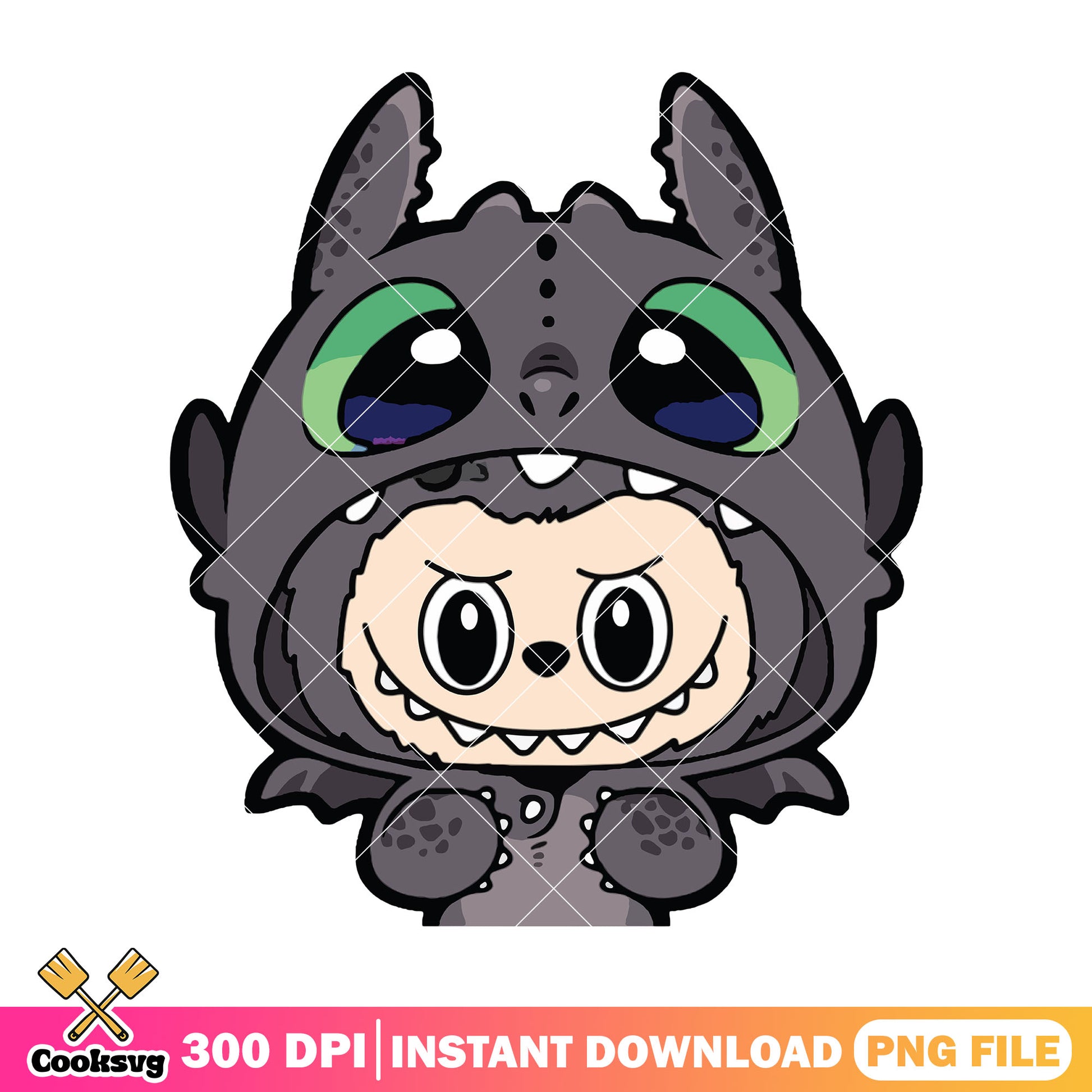 Labubu cosplay toothless png, labubu cartoon png, labubu black png