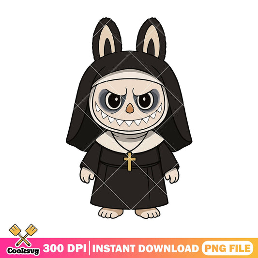 Labubu cosplay valak png, labubu horror png, halloween labubu png