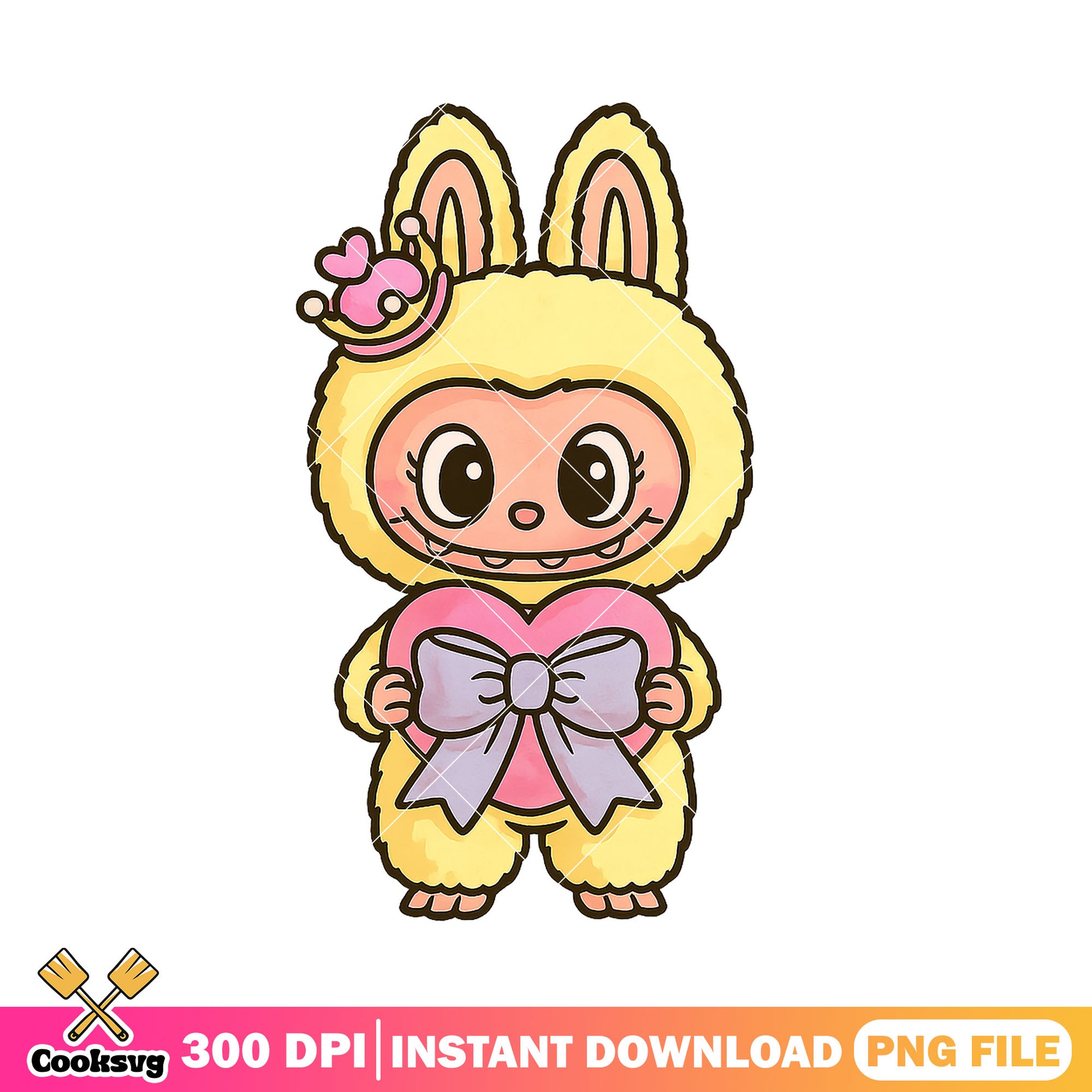 Labubu cuddly heart png, labubu girl png, labubu cute png