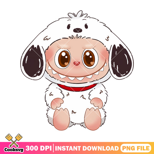 Labubu cute dog costume png, labubu costumes​ png, labubu maracon png