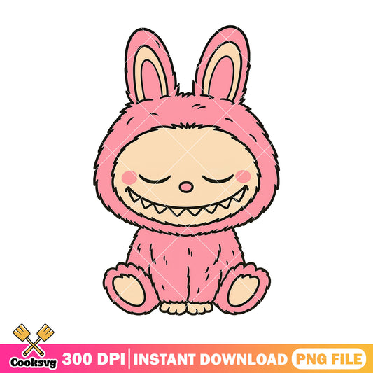 Labubu cute png, labubu sitting png, labubu popmart ​png