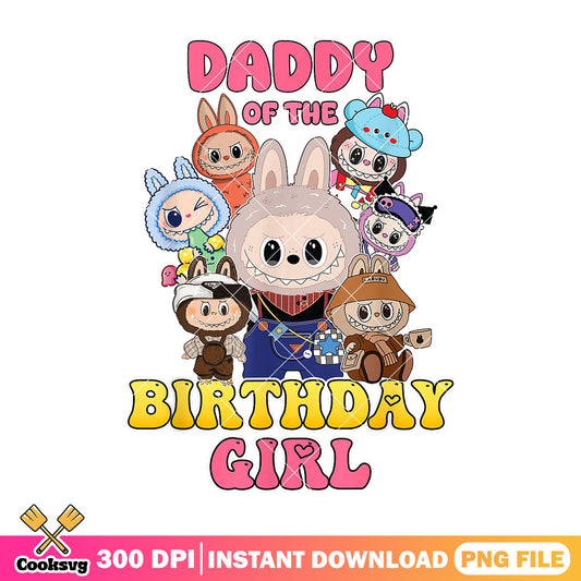 Labubu daddy of the birthday girl png, labubu birthday cake​ png