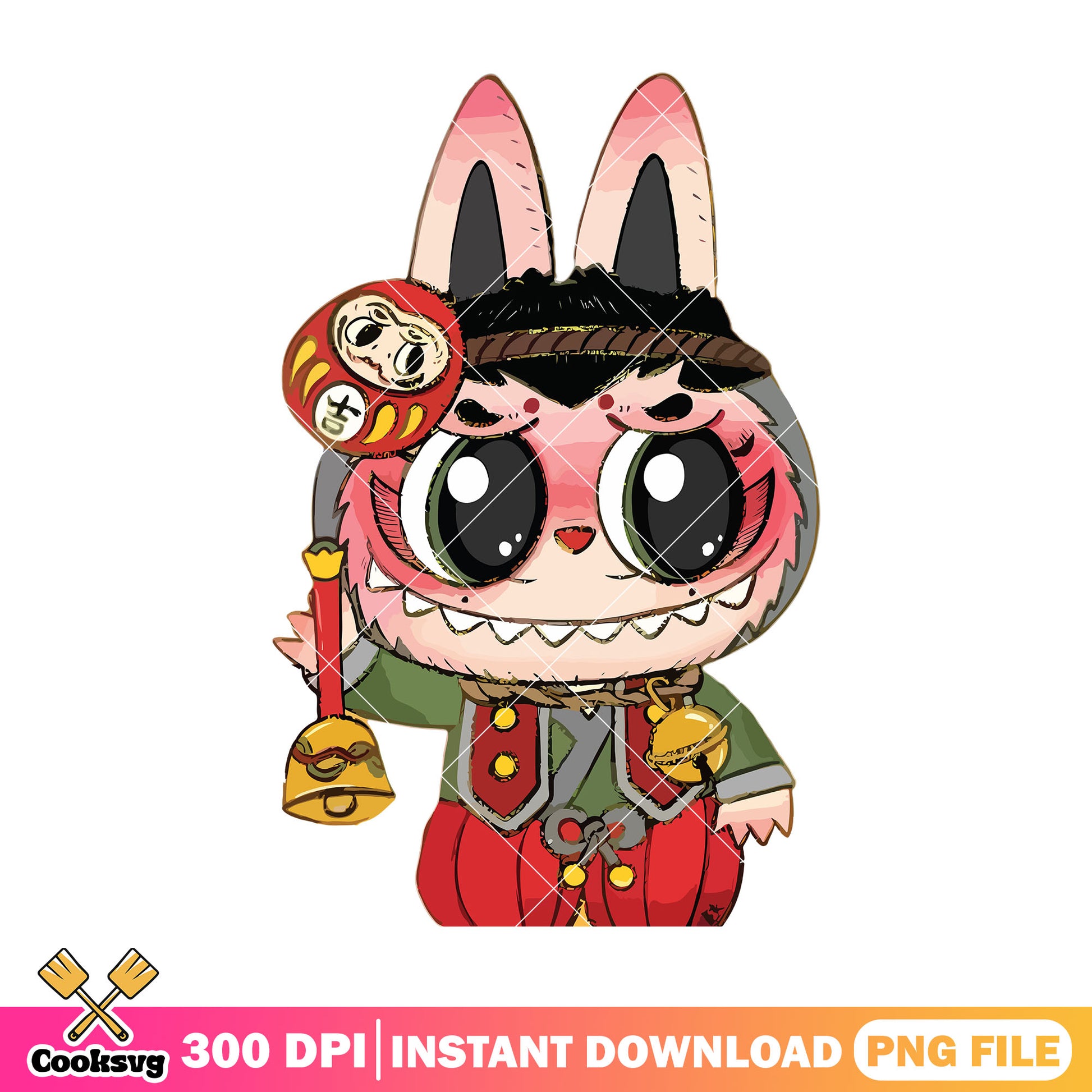Labubu daruma doll png, labubu hehe png, labubu plush png