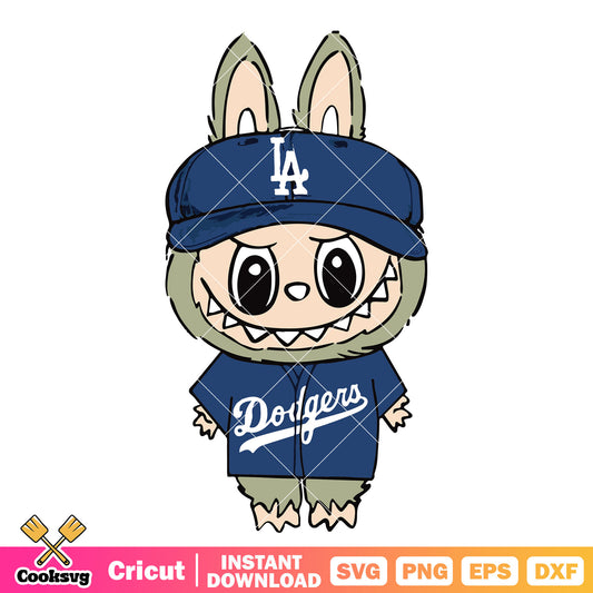Labubu dolls Dodgers costume svg, Los Angeles Dodgers svg, labubu secret​ svg