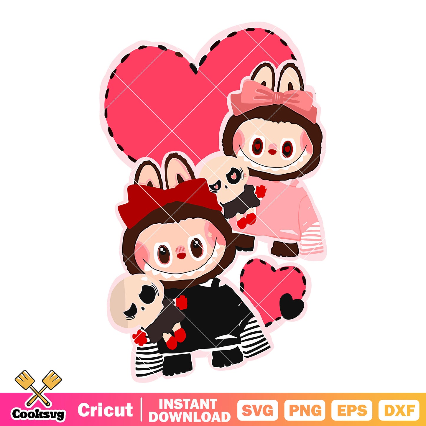 Labubu dolls love svg, labubu doll svg, love labubu svg