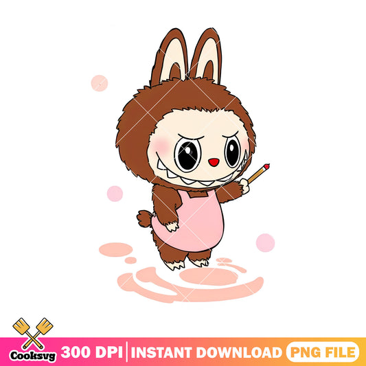 Labubu drawing png, labubu standing png, labubu happy png