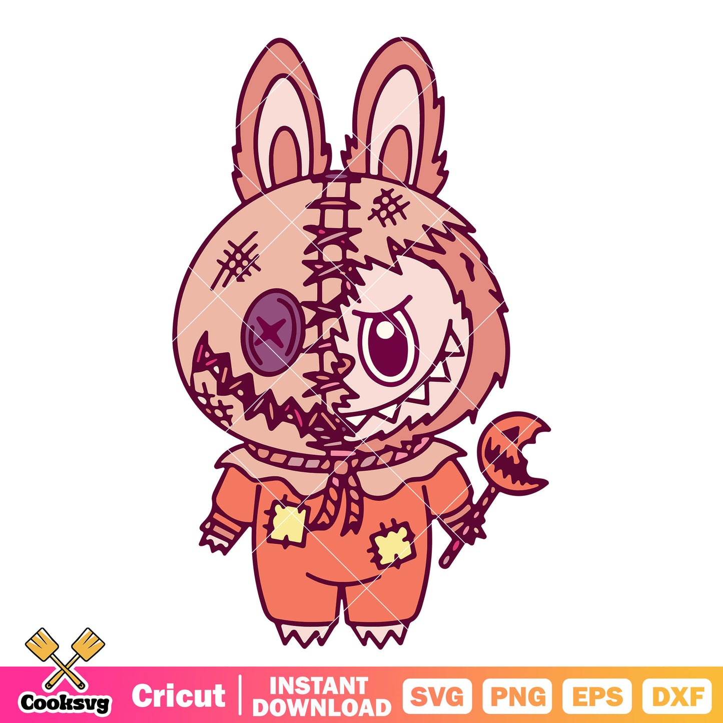 Labubu dummy halloween svg, pumpkin labubu svg, labubu halloween svg