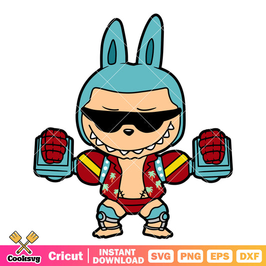 Labubu franky costume svg, labubu one piece svg, labubu cute svg