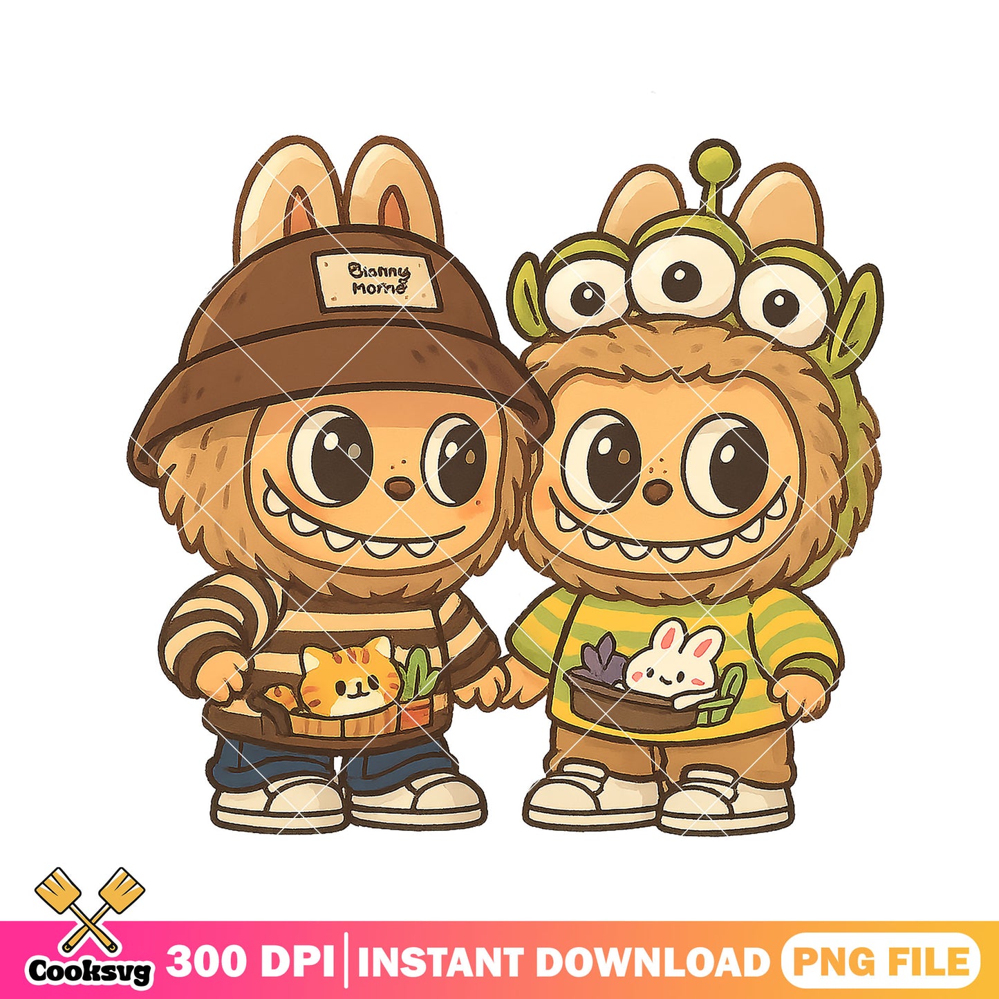 Labubu friends monster png, labubu clothes​ png, labubu friends png