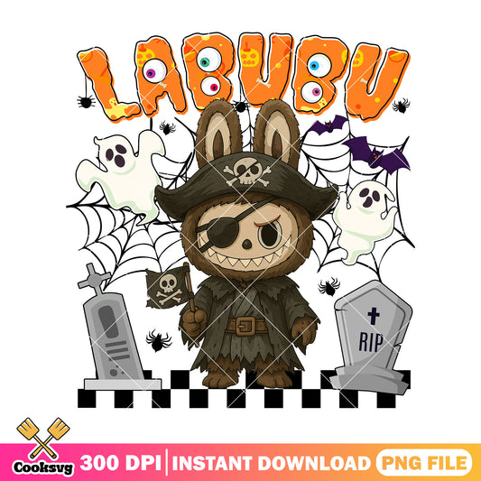 Labubu halloween pirate png, spooky labubu​ png, labubu costume​ png